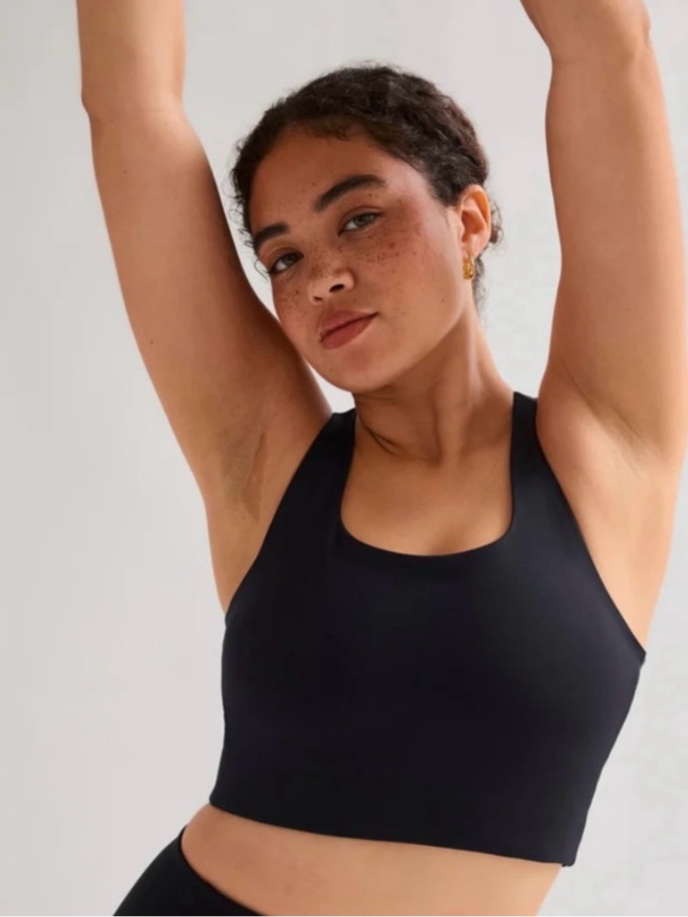 Girlfriend Collective Black Racerback Longline Sports Bra/Top Women’s Small NWT